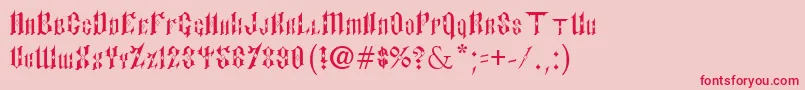 Czcionka PaulsSinnerFont – czerwone czcionki na różowym tle
