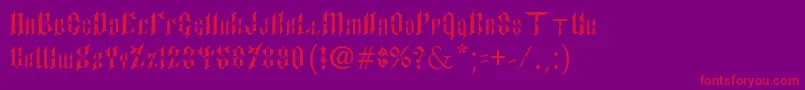 PaulsSinnerFont-fontti – punaiset fontit violetilla taustalla