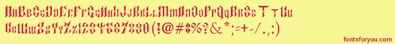 Шрифт PaulsSinnerFont – красные шрифты на жёлтом фоне