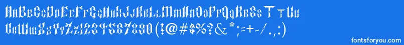 Fonte PaulsSinnerFont – fontes brancas em um fundo azul