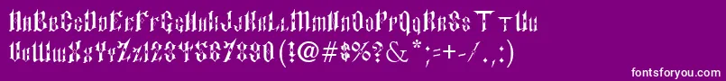 PaulsSinnerFont-Schriftart – Weiße Schriften auf violettem Hintergrund