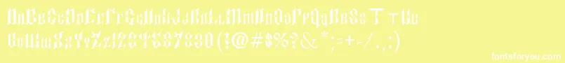 PaulsSinnerFont Font – White Fonts on Yellow Background