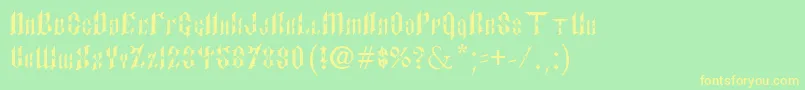 PaulsSinnerFont Font – Yellow Fonts on Green Background