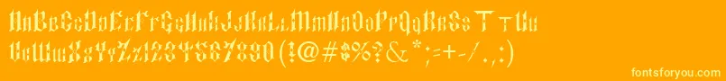 PaulsSinnerFont Font – Yellow Fonts on Orange Background