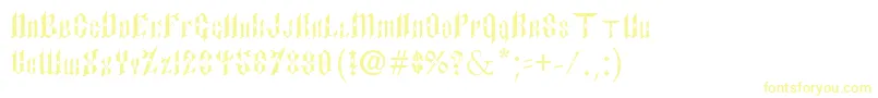 Police PaulsSinnerFont – polices jaunes sur fond blanc