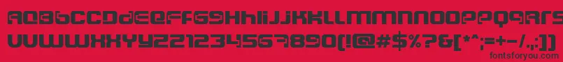 Fonte DsCosmoSemiExpandedSemibold – fontes pretas em um fundo vermelho