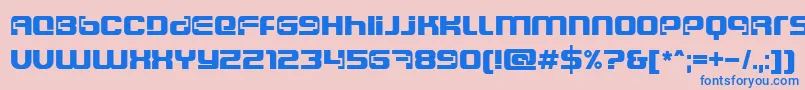 DsCosmoSemiExpandedSemibold-Schriftart – Blaue Schriften auf rosa Hintergrund
