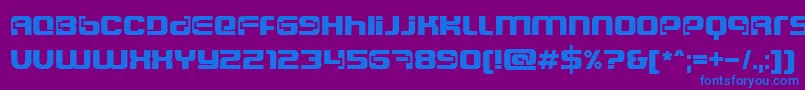 フォントDsCosmoSemiExpandedSemibold – 紫色の背景に青い文字