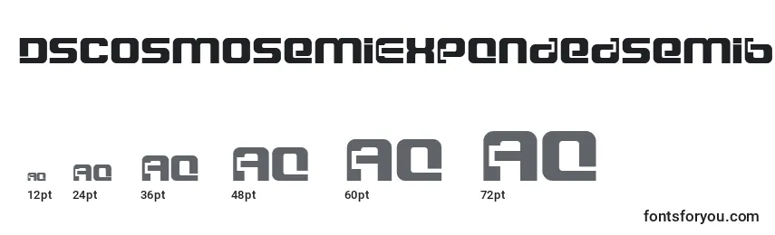 Размеры шрифта DsCosmoSemiExpandedSemibold