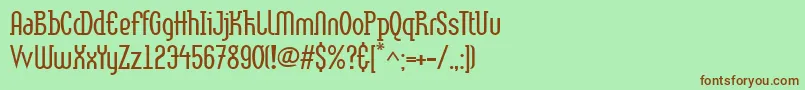 Шрифт LinotypemethodLight – коричневые шрифты на зелёном фоне