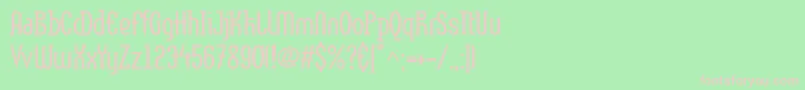 LinotypemethodLight-fontti – vaaleanpunaiset fontit vihreällä taustalla