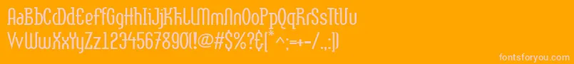 LinotypemethodLight-fontti – vaaleanpunaiset fontit oranssilla taustalla