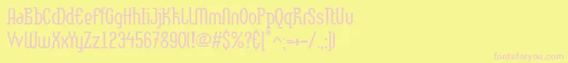 フォントLinotypemethodLight – ピンクのフォント、黄色の背景