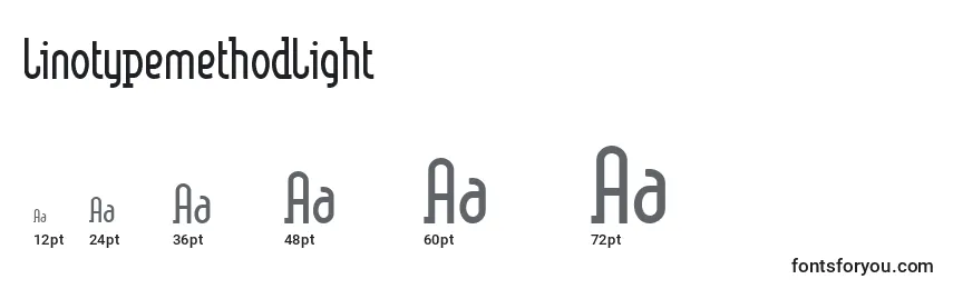 Größen der Schriftart LinotypemethodLight