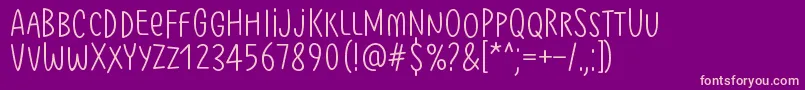 KisahCeritraRegular Font – Pink Fonts on Purple Background