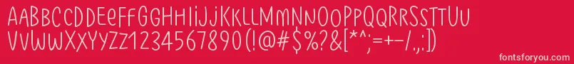 KisahCeritraRegular Font – Pink Fonts on Red Background