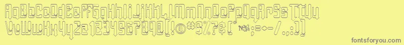 フォントAngieTanlines – 黄色の背景に灰色の文字