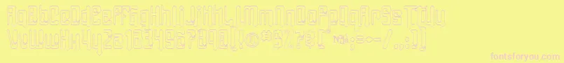 フォントAngieTanlines – ピンクのフォント、黄色の背景