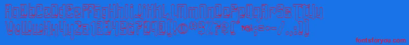 AngieTanlines Font – Red Fonts on Blue Background
