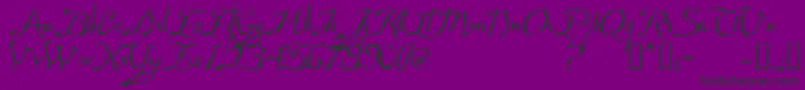 Malagua-fontti – mustat fontit violetilla taustalla