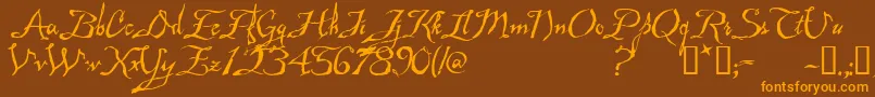 Malagua Font – Orange Fonts on Brown Background