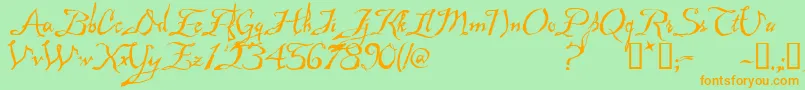 Malagua Font – Orange Fonts on Green Background