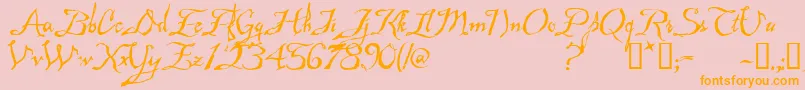 Malagua Font – Orange Fonts on Pink Background