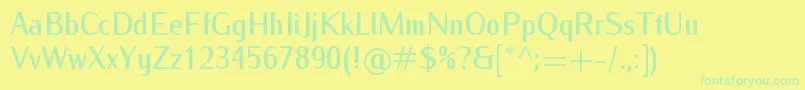 IwonacondmediumRegular Font – Green Fonts on Yellow Background