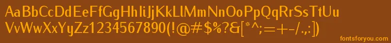 IwonacondmediumRegular Font – Orange Fonts on Brown Background