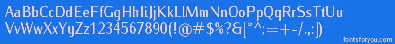 IwonacondmediumRegular Font – Pink Fonts on Blue Background