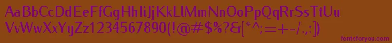 IwonacondmediumRegular Font – Purple Fonts on Brown Background