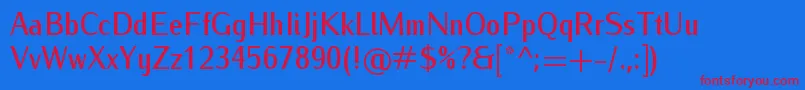 IwonacondmediumRegular Font – Red Fonts on Blue Background