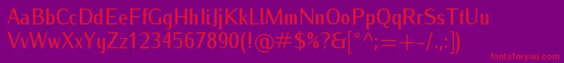 IwonacondmediumRegular Font – Red Fonts on Purple Background