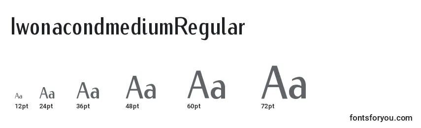 Размеры шрифта IwonacondmediumRegular