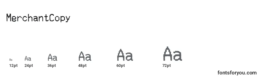 MerchantCopy Font Sizes