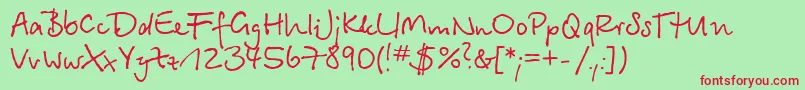 Bts Font – Red Fonts on Green Background