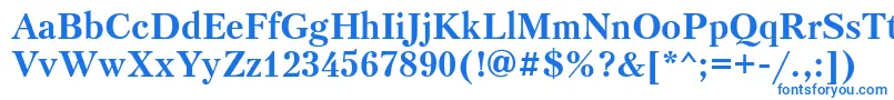 フォントPetersburgattBold – 白い背景に青い文字