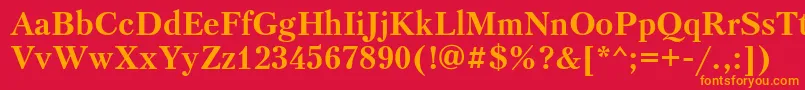 フォントPetersburgattBold – 赤い背景にオレンジの文字