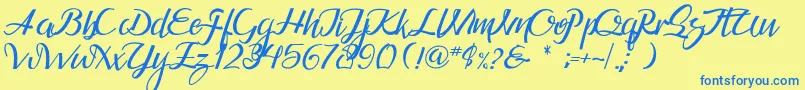 Guarddillatypefacedemo Font – Blue Fonts on Yellow Background