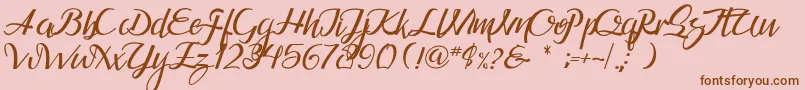 Guarddillatypefacedemo Font – Brown Fonts on Pink Background