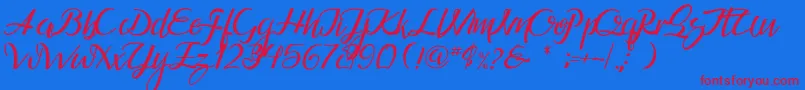 Guarddillatypefacedemo Font – Red Fonts on Blue Background