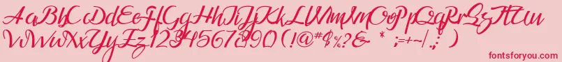 Guarddillatypefacedemo Font – Red Fonts on Pink Background