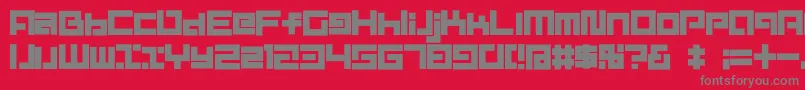 フォントD3mouldism – 赤い背景に灰色の文字