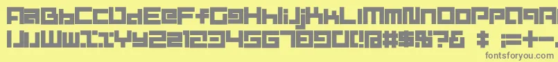 D3mouldism-Schriftart – Graue Schriften auf gelbem Hintergrund