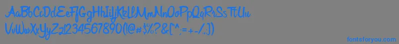 フォントBijak – 灰色の背景に青い文字