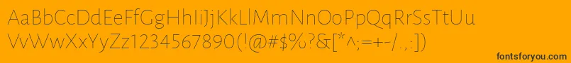 LunasansThin-Schriftart – Schwarze Schriften auf orangefarbenem Hintergrund