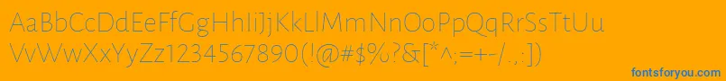 Police LunasansThin – polices bleues sur fond orange
