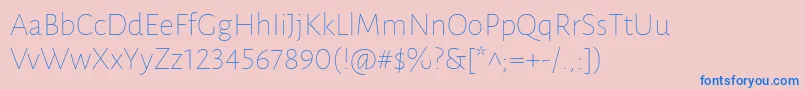 Fonte LunasansThin – fontes azuis em um fundo rosa