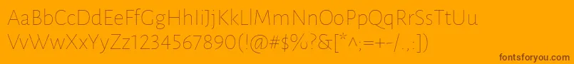 Police LunasansThin – polices brunes sur fond orange