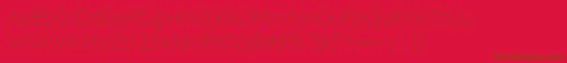 LunasansThin-fontti – ruskeat fontit punaisella taustalla